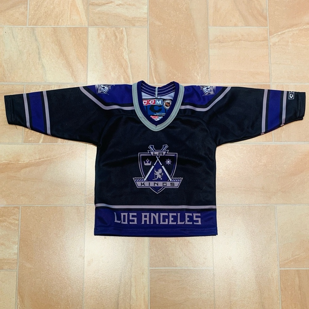 CCM NHL Los Angeles Kings Vintage Baby Black & Purple Jersey Shirt Top
